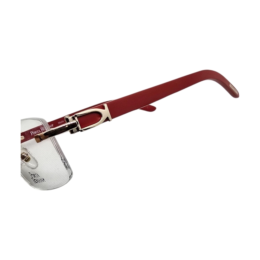 Porta Romana Red WOOD Eyeglasses with Case - Picture 5 of 8